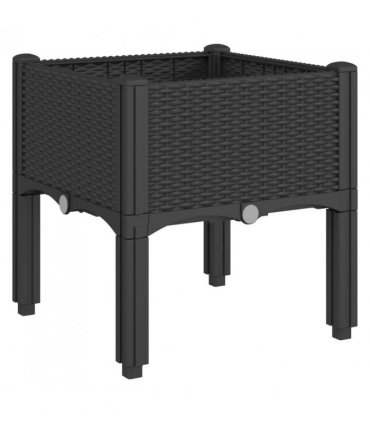 vidaXL Garden Planter with Legs Black 40x40x42 cm PP — Size: 40 x 40 x 42 cm