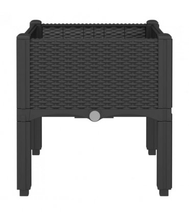 vidaXL Garden Planter with Legs Black 40x40x42 cm PP — Size: 40 x 40 x 42 cm