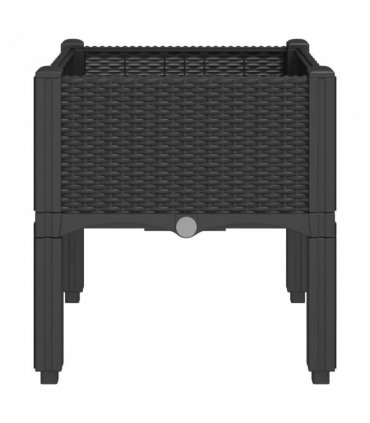 vidaXL Garden Planter with Legs Black 40x40x42 cm PP — Size: 40 x 40 x 42 cm