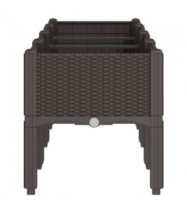 vidaXL Garden Planter with Legs Brown 160x40x42 cm PP — Size: 160 x 40 x 42 cm