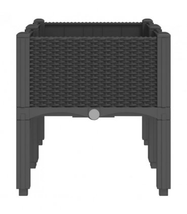 vidaXL Garden Planter with Legs Black 80x40x42 cm PP — Size: 80 x 40 x 42 cm