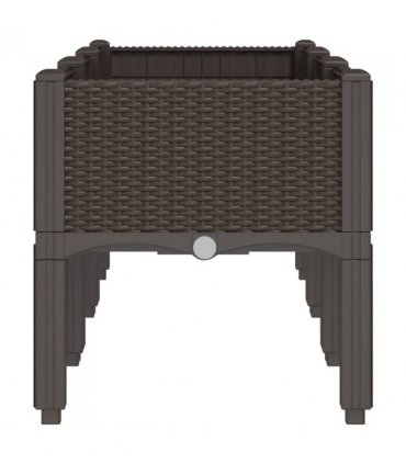 vidaXL Garden Planter with Legs Brown 120x40x42 cm PP — Size: 120 x 40 x 42 cm