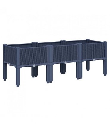 vidaXL Garden Planter with Legs Blue Grey 120x40x42 cm PP — Size: 120 x 40 x 42 cm