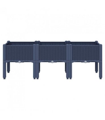 vidaXL Garden Planter with Legs Blue Grey 120x40x42 cm PP — Size: 120 x 40 x 42 cm