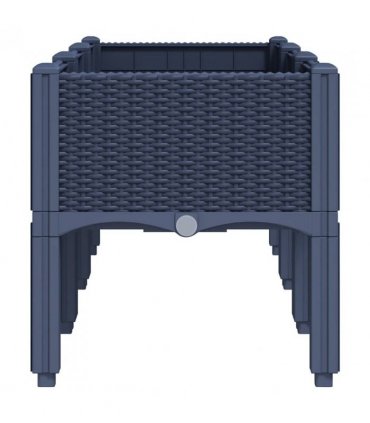 vidaXL Garden Planter with Legs Blue Grey 120x40x42 cm PP — Size: 120 x 40 x 42 cm