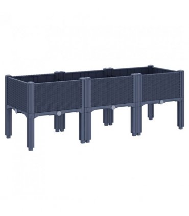 vidaXL Garden Planter with Legs Blue Grey 120x40x42 cm PP — Size: 120 x 40 x 42 cm