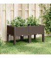 vidaXL Garden Planter with Legs Brown 80x40x42 cm PP — Size: 80 x 40 x 42 cm