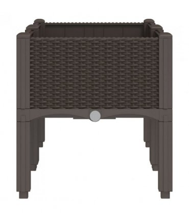 vidaXL Garden Planter with Legs Brown 80x40x42 cm PP — Size: 80 x 40 x 42 cm