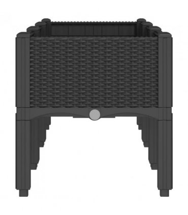 vidaXL Garden Planter with Legs Black 120x40x42 cm PP — Size: 120 x 40 x 42 cm