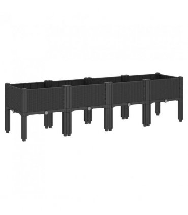 vidaXL Garden Planter with Legs Black 160x40x42 cm PP — Size: 160 x 40 x 42 cm