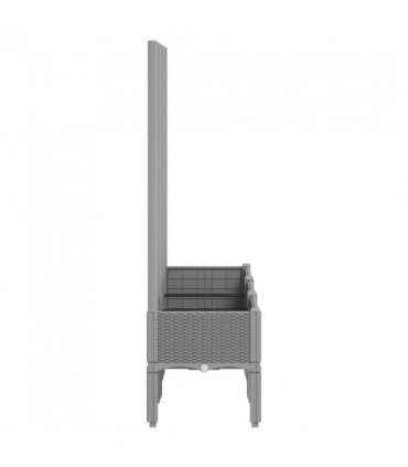 vidaXL Garden Planter with Trellis Light Grey 120x40x142 cm PP — Size: 120 x 40 x 142 cm