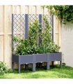 vidaXL Garden Planter with Trellis Blue Grey 120x40x142 cm PP — Size: 120 x 40 x 142 cm