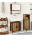 vidaXL Bathroom Furniture Set with Shelf 2 pcs Brown Engineered wood — Colour: Old wood — V0671979626