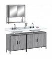 vidaXL 3 Piece Bathroom Furniture Set Grey Sonoma Engineered Wood — V0671979634