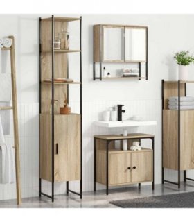 vidaXL Bathroom Furniture Set 3 pcs Sonoma Oak Engineered Wood