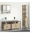 vidaXL Bathroom Furniture Set 4 pcs Sonoma Oak Engineered Wood