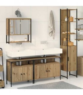 vidaXL Bathroom Furniture Set 4 pcs Artisan oak Engineered wood
