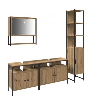 vidaXL Bathroom Furniture Set 4 pcs Artisan oak Engineered wood
