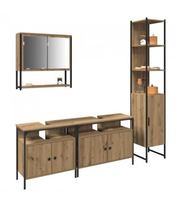 vidaXL Bathroom Furniture Set 4 pcs Artisan oak Engineered wood