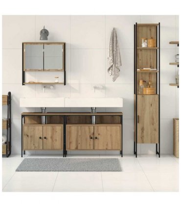 vidaXL Bathroom Furniture Set 4 pcs Artisan oak Engineered wood