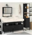 vidaXL Bathroom Furniture Set 4 pcs Black oak Engineered wood