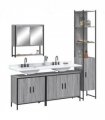 vidaXL 4 Piece Bathroom Furniture Set Grey Sonoma Engineered Wood — V0671979660