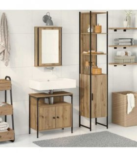 vidaXL Bathroom Furniture Set 3 pcs Artisan Oak Engineered Wood — V0671979773