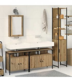 vidaXL Bathroom Furniture Set 4 pcs Artisan Oak Engineered Wood — V0671979789