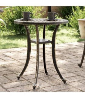 vidaXL Garden Table Bronze Ø48x53 cm Cast Aluminium