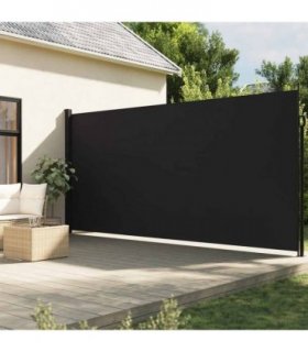vidaXL Retractable Side Awning Black 200x500 cm — Size: 200 x 500 cm