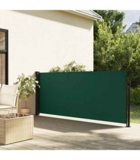 vidaXL Retractable Side Awning Dark Green 100x300 cm — Size: 100 x 300 cm