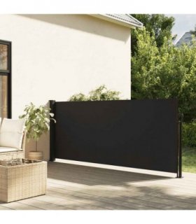 vidaXL Retractable Side Awning Black 117x300 cm — Size: 117 x 300 cm