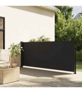 vidaXL Retractable Side Awning Black 120x500 cm — Size: 120 x 500 cm
