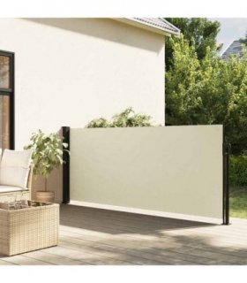 vidaXL Retractable Side Awning Cream140x600 cm — Size: 140 x 600 cm