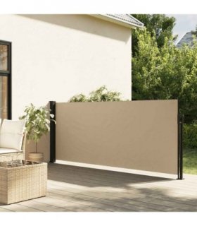 vidaXL Retractable Side Awning Beige 120x600 cm — Size: 120 x 600 cm