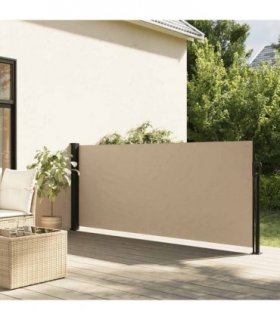 vidaXL Retractable Side Awning Beige 117x300 cm — Size: 117 x 300 cm