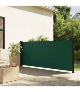 vidaXL Retractable Side Awning Dark Green 140x500 cm — Size: 140 x 500 cm