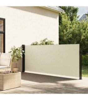vidaXL Retractable Side Awning Cream 100x300 cm — Size: 100 x 300 cm