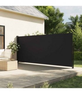 vidaXL Retractable Side Awning Black 160x500 cm — Size: 160 x 500 cm