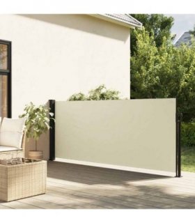 vidaXL Retractable Side Awning Cream 140x300 cm — Size: 140 x 300 cm