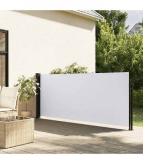 vidaXL Retractable Side Awning White 140x300 cm — Size: 140 x 300 cm
