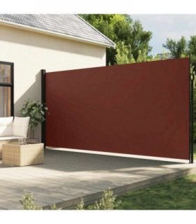 vidaXL Retractable Side Awning Brown 220x500 cm — Size: 220 x 500 cm