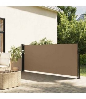 vidaXL Retractable Side Awning Taupe 100x500 cm — Size: 100 x 500 cm