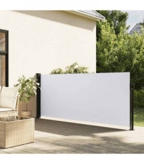 vidaXL Retractable Side Awning White 120x600 cm — Size: 120 x 600 cm