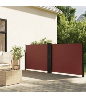 vidaXL Retractable Side Awning Brown 140x1200 cm — Size: 140 x 1200 cm