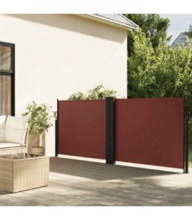 vidaXL Retractable Side Awning Brown 120x1200 cm — Size: 120 x 1200 cm