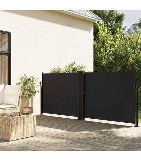 vidaXL Retractable Side Awning Black 140x1200 cm — Size: 140 x 1200 cm