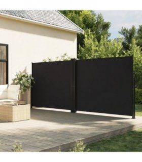 vidaXL Retractable Side Awning Black 180x1000 cm — Size: 180 x 1000 cm