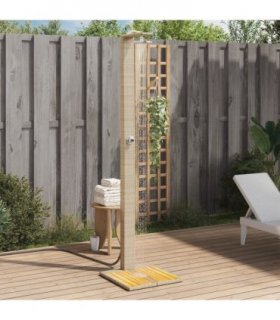 vidaXL Outdoor Shower Beige 50x55x224 cm Poly Rattan and Acacia Wood