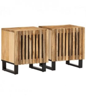 vidaXL Bedside Cabinets 2 pcs 40x34x46 cm Solid Wood Rough Mango
